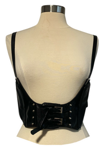 Y2K faux leather corset top
