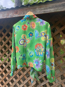 1980’s floral front tie top
