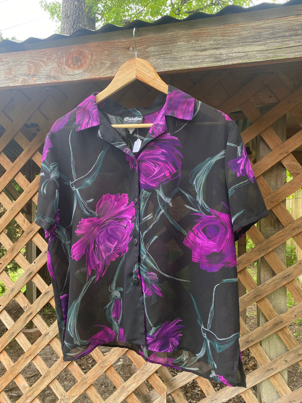 1990’s sheer floral blouse