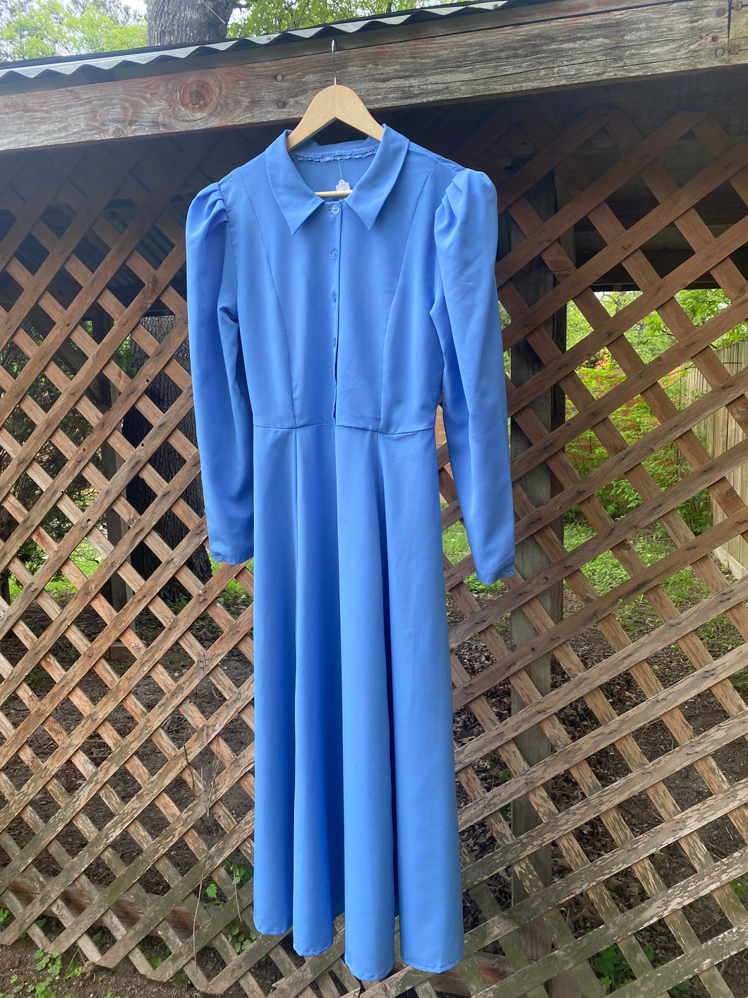 1970’s periwinkle maxi dress