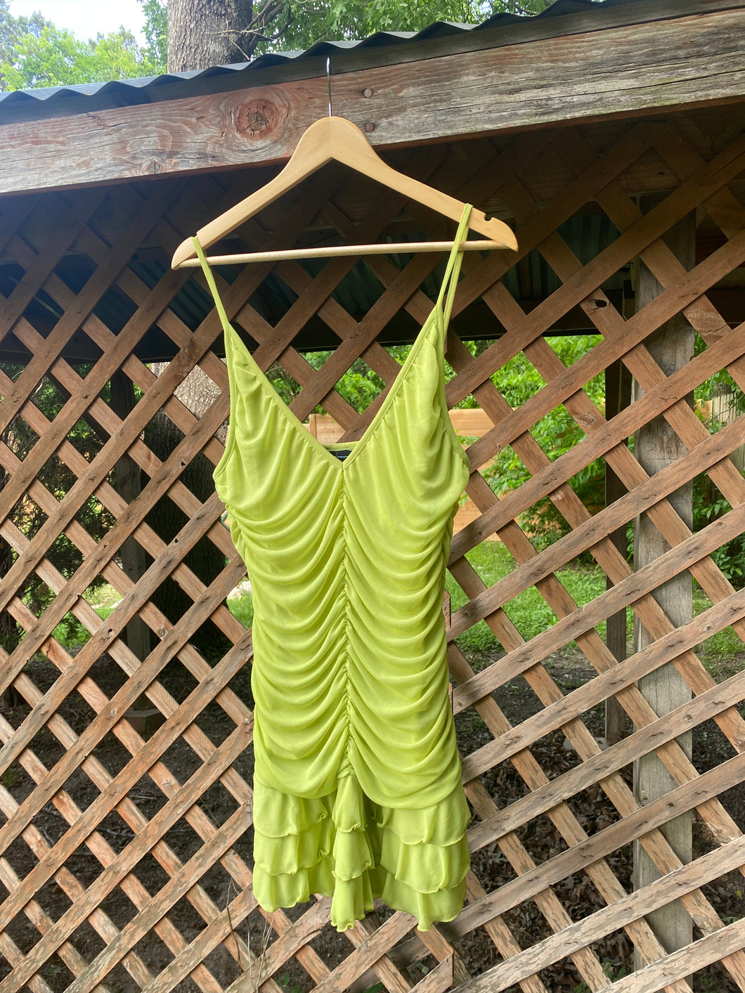 1990's lime mesh mini dress