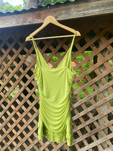 1990's lime mesh mini dress