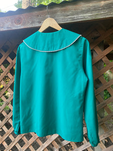 1980’s green peter pan collared blouse