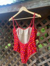 Load image into Gallery viewer, 1980’s red floral swimsuit
