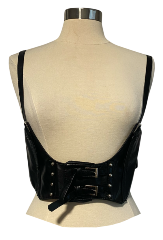 Y2K faux leather corset