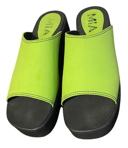 Y2K lime platform sandals- size 8