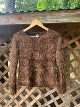 Load image into Gallery viewer, 1990’s brown shaggy long sleeve top
