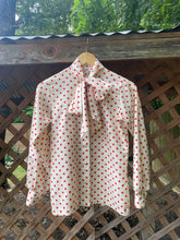 Load image into Gallery viewer, 1960’s pussybow polka dot blouse
