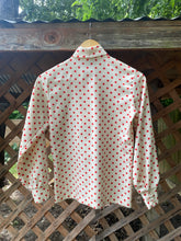 Load image into Gallery viewer, 1960’s pussybow polka dot blouse
